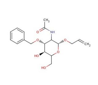 Allyl 2-(Acetylamino)-2-deoxy-3-O-benzyl-&beta;-D-glucopyranoside (CAS 65730-00-9) - chemical structure image