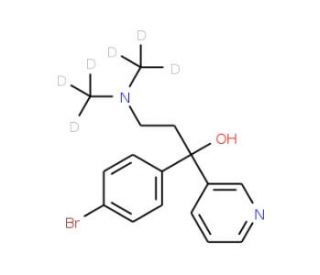 &alpha;-(4-Bromophenyl)-&alpha;-[2-(dimethyl-d6-amino)ethyl]-3-pyridinemethanol - chemical structure image