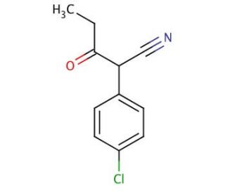 &alpha;-(4-Chlorophenyl)-&alpha;-propionylacetonitrile (CAS 55474-40-3) - chemical structure image