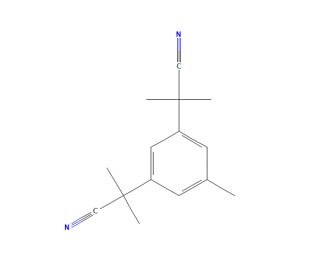 &alpha;,&alpha;,&alpha;&prime;,&alpha;&prime;-Tetramethyl-5-methyl-1,3-benzenediacetonitrile (CAS 120511-72-0) - chemical structure image