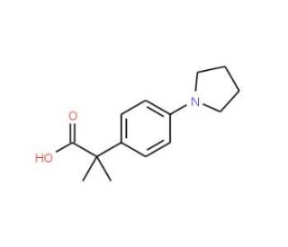 &alpha;,&alpha;-Dimethyl-4-(1-pyrrolidinyl)benzeneacetic Acid (CAS 1018660-79-1) - chemical structure image