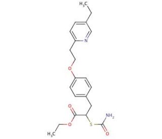 &alpha;-[(Aminocarbonyl)thio]-4-[2-(5-ethyl-2-pyridinyl)ethoxy]benzenepropanoic Acid Ethyl Ester (CAS 868754-41-0) - chemical struc