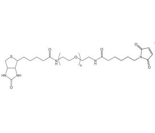alpha-Biotin-omega-maleinimido poly (ethylene glycol), PEG molecular weight 5,000 daltons - chemical structure image