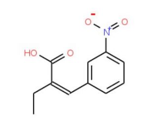&alpha;-Ethyl-3-nitrocinnamic acid (CAS 124525-55-9) - chemical structure image