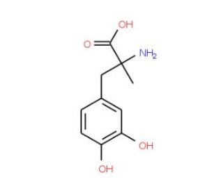 alpha-Methyl-DL-beta-3,4-Dihydroxyphenylalanine (CAS 555-29-3) - chemical structure image