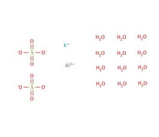 Aluminum potassium sulfate dodecahydrate (CAS 7784-24-9) - chemical structure image