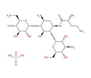 Amikacin sulfate salt (CAS 149022-22-0) - chemical structure image