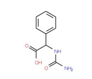 [(aminocarbonyl)amino](phenyl)acetic acid (CAS 5616-20-6) - chemical structure image