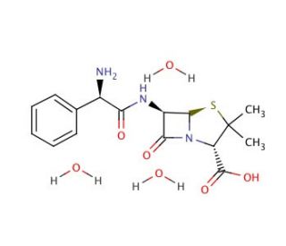 Ampicillin trihydrate (CAS 7177-48-2) - chemical structure image