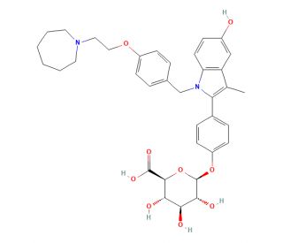 Bazedoxifene 4&prime;-&beta;-D-Glucuronide (CAS 328933-64-8) - chemical structure image