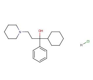 Benzhexol hydrochloride (CAS 52-49-3) - chemical structure image