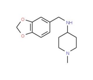 Benzo[1,3]dioxol-5-ylmethyl-(1-methyl-piperidin-4-yl)-amine (CAS 416865-72-0) - chemical structure image