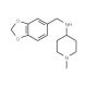 Benzo[1,3]dioxol-5-ylmethyl-(1-methyl-piperidin-4-yl)-amine (CAS 416865-72-0) - chemical structure image