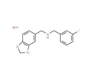 Benzo[1,3]dioxol-5-ylmethyl-(3-fluoro-benzyl)-amine hydrobromide - chemical structure image