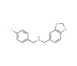 Benzo[1,3]dioxol-5-ylmethyl-(4-fluoro-benzyl)-amine (CAS 346725-54-0) - chemical structure image