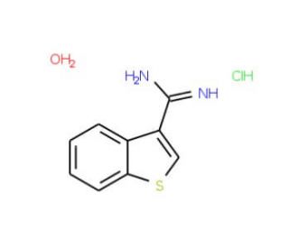 Benzo[b]thiophene-3-carboximidamidine hydrochloride hydrate - chemical structure image