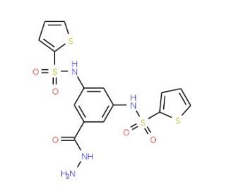 Benzoic acid, 3,5-bis[(2-thienylsulfonyl)amino]-, hydrazide - chemical structure image