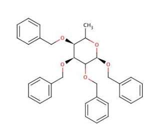 Benzyl 2,3,4-Tri-O-benzyl-L-rhamnopyranose (CAS 353754-90-2) - chemical structure image