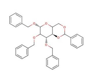 Benzyl 2,3-Di-O-benzyl-4,6-O-benzylidene-&beta;-D-glucopyranoside (CAS 57783-66-1) - chemical structure image