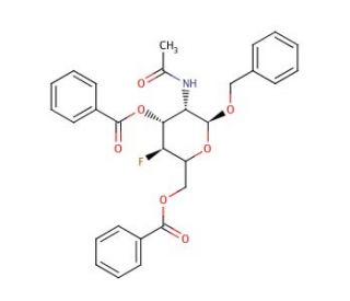 Benzyl 2-Acetamido-3,6-di-O-benzoyl-2,4-dideoxy-4-fluoro-&alpha;-D-glucopyranose (CAS 290819-68-0) - chemical structure image