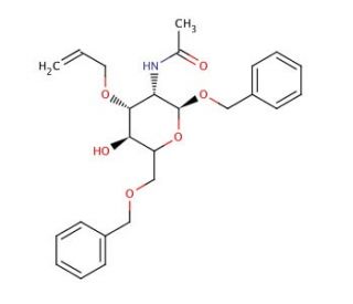 Benzyl 2-Acetamido-3-O-allyl-6-O-benzyl-2-deoxy-&alpha;-D-glucopyranoside (CAS 60920-82-3) - chemical structure image