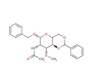 Benzyl 2-Acetamido-4,6-O-benzylidene-2-deoxy-3-O-methyl-&alpha;-D-glucopyranoside (CAS 116696-66-3) - chemical structure image