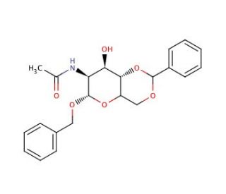 Benzyl 2-Acetamido-4,6-O-benzylidene-2-deoxy-&alpha;-D-glucopyranoside (CAS 13343-63-0) - chemical structure image