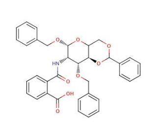 Benzyl 2-Deoxy-2-(2-carboxybenzimido)-3- O-benzyl-4,6-O-benzylidene-&beta;-D-glucopyranoside - chemical structure image