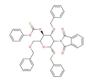 Benzyl 2-Deoxy-2-phthalimido-3,6-di-O-benzyl-4-O-[phenoxy(thiocarbonyl)]-&beta;-D-glucopyranoside - chemical structure image
