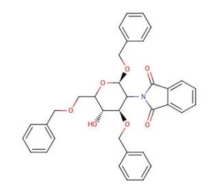 Benzyl 2-Deoxy-2-phthalimido-3,6-di-O-benzyl-&beta;-D-glucopyranoside (CAS 80035-36-5) - chemical structure image