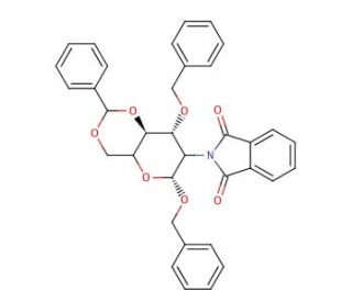 Benzyl 2-Deoxy-2-phthalimido-4,6-O-benzylidene-3-O-benzyl-&beta;-D-glucopyranoside (CAS 80035-34-3) - chemical structure image