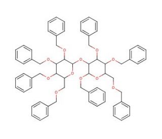 Benzyl 2-O-(2,3,4,6-tetra-O-benzyl-&alpha;-D-glucopyranosyl)- 3,4,6-tri-O-benzyl-&beta;-D-galactopyranoside - chemical structure image