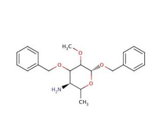 Benzyl 4-Amino-4,6-dideoxy-2-O-methyl-3-O-benzyl-D-glucopyranoside - chemical structure image