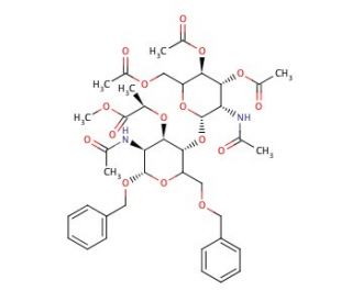 Benzyl 4-O-(2-Acetamido-2-deoxy-3,4,6-Tri-O-acetyl-&beta;-D-glucopyranosl)-N-acetyl-&alpha;-D-muramic Acid Methyl Ester - chemical struc