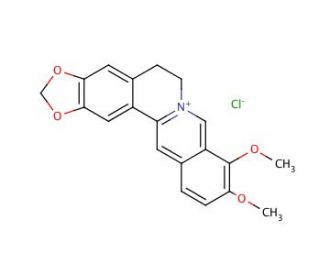 Berberine hydrochloride (CAS 633-65-8) - chemical structure image