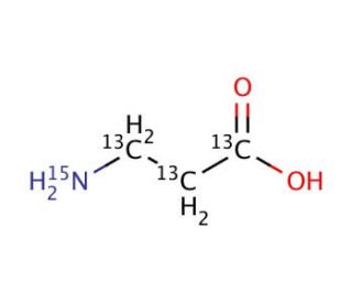 β-Alanine-13C3,15N (CAS 285978-07-6) - chemical structure image