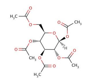 &beta;-D-Glucose-1-C-d pentaacetate (CAS 73485-90-2) - chemical structure image