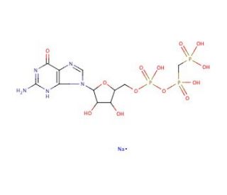 &beta;,&gamma;-Methyleneguanosine 5&prime;-triphosphate sodium salt (CAS 10470-57-2) - chemical structure image