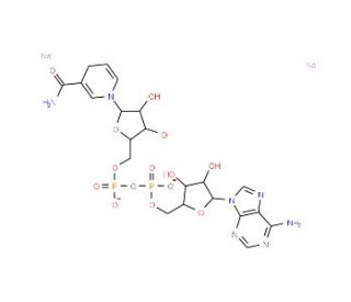 &beta;-Nicotinamide adenine dinucleotide, reduced disodium salt (CAS 606-68-8) - chemical structure image