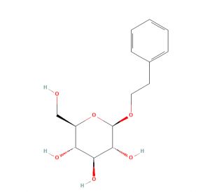 &beta;-Phenylethyl &beta;-D-Glucoside (CAS 18997-54-1) - chemical structure image