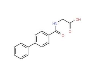 [(Biphenyl-4-carbonyl)-amino]-acetic acid (CAS 75446-59-2) - chemical structure image