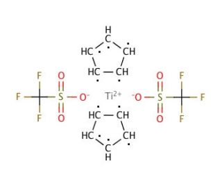 Bis(cyclopentadienyl)titanium(IV) bis(trifluoromethanesulfonate) (CAS 76262-87-8) - chemical structure image