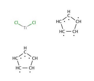 Bis(cyclopentadienyl)titanium(IV) dichloride (CAS 1271-19-8) - chemical structure image