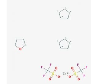 Bis(cyclopentadienyl)zirconium(IV) bis(OTf)THF complex (CAS 89672-77-5) - chemical structure image