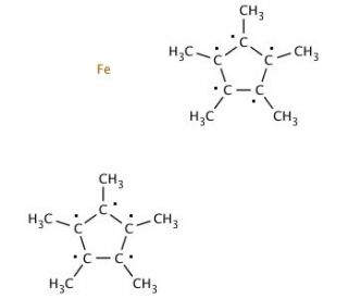 Bis(pentamethylcyclopentadienyl)iron(II) (CAS 12126-50-0) - chemical structure image