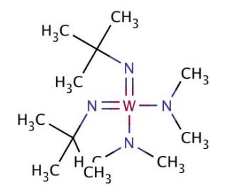 Bis(tert-butylimino)bis(dimethylamino)tungsten(VI) (CAS 406462-43-9) - chemical structure image