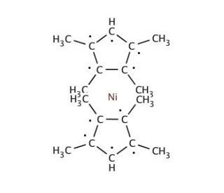 Bis(tetramethylcyclopentadienyl)nickel(II) (CAS 79019-60-6) - chemical structure image