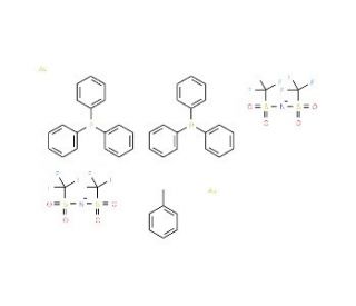 [Bis(trifluoromethanesulfonyl)imidate](triphenylphosphine)gold(I) (2:1) toluene adduct - chemical structure image