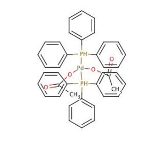 Bis(triphenylphosphine)palladium(II) diacetate (CAS 14588-08-0) - chemical structure image