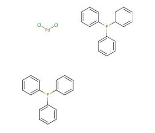 Bis(triphenylphosphine)palladium(II) dichloride (CAS 13965-03-2) - chemical structure image